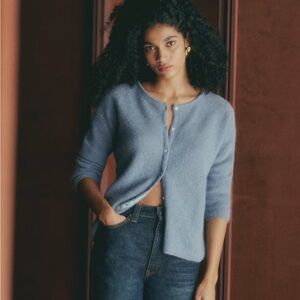 Sezane Gaspard Vintage Blue Women's Cardigan